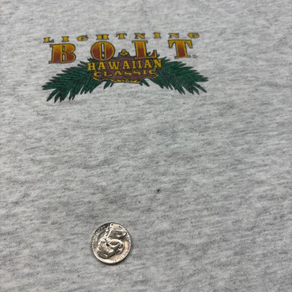 Vintage 90s Lightning Bolt Hawaiian Classic Surf Single Stitch Shirt Large - Picture 10 of 13